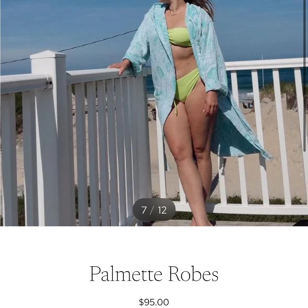 LET’S TALK TOWELS Turkish Cotton Palmette Robe Beach Cover Up - Picture 12 of 14